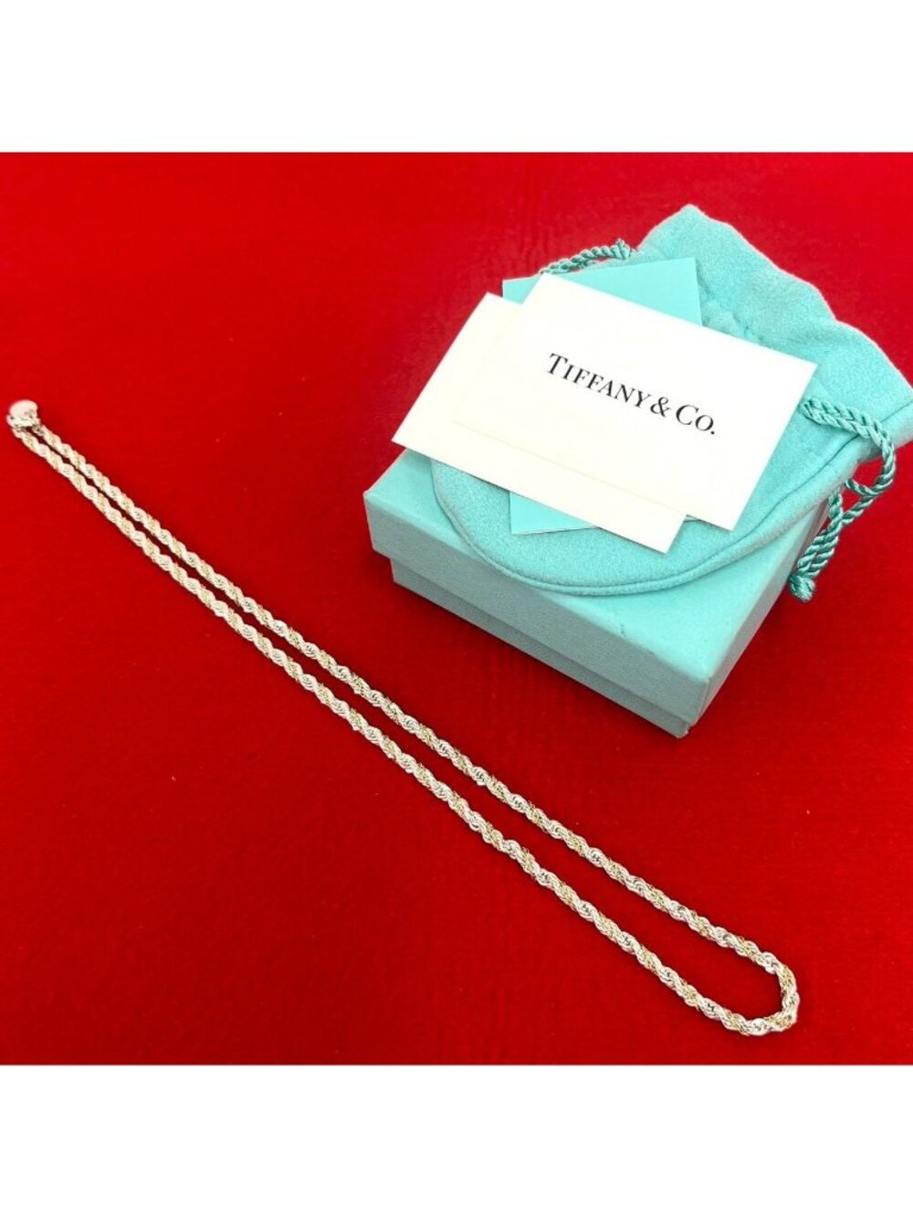 Tiffany & Co Vintage Twisted Rope Chain Necklace Silver